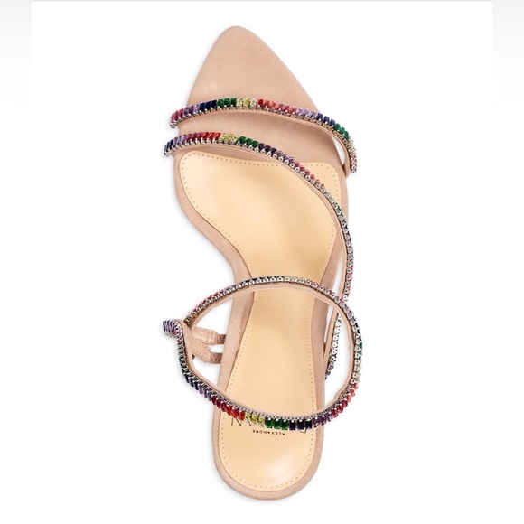 Alexandre Birman Polly suede sandals with multi-colored crystal embellishments - Picture 3 of 13